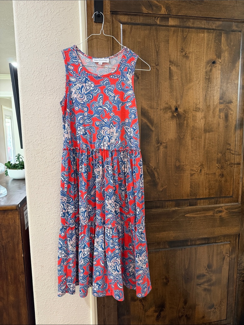 Emma & Michele Red Paisley Sleeveless Maxi